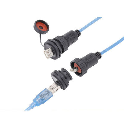 Connettore di segnale di tipo pannello RJ45 impermeabile IP67 resistente ai raggi UV con design ad angolo di 90 gradi per uso esterno